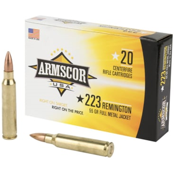 Armscor, 223 Rem 55 Grain Full Metal Jacket 20 Round Box - $10.69 - $10.69