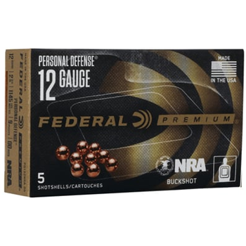 Federal Personal Defense NRA 12 Gauge Shotshell 00 Buck Shot Ammunition (5 Rounds) - $7.99 - $7.99