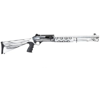 Panzer M4 Tactical 12 Gauge 18.5" Semi-Auto Shotgun, Black &amp; White US Flag - PAM4TSBWUSFC - $469.99 - $469.99