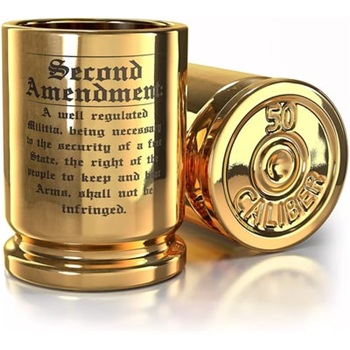 2nd Amendment Engraved 50 Caliber Brass Ceramic Shot Glasses Set of 2 - $17.99 + 10% off with Code "VIPCLUB10" (Free Shipping over $75) - $17.99