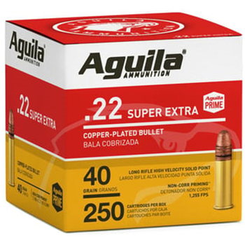 Aguila Super Extra High Velocity 22 LR 40 gr Copper-Plated Solid Point 500 Bx - $25.06 - $25.06