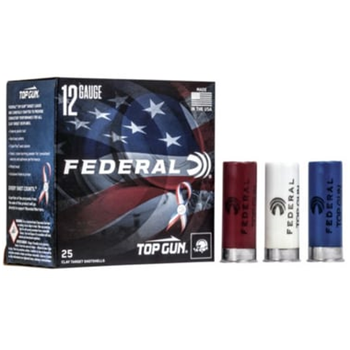 Federal 12 Ga 2.75" #8 Top Gun Red White Blue Shotshell Ammunition 25 Rds - $9.99 - $9.99