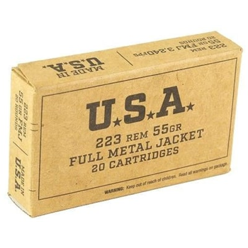 Winchester USA Brass .223 Rem 55 Grain 20-Rounds FMJ - $10.99 ($9.99 S/H on Firearms / $12.99 Flat Rate S/H on ammo) - $10.99