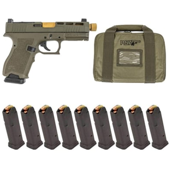 PSA Dagger Compact 9mm SW2 Doctor Cut Pistol With 2XL Sights, Gold Threaded Barrel, &amp; (10) 15rd Magazines, Sniper Green - $419.99 + Free Shipping - $419.99