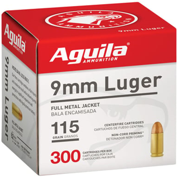 Backorder - Aguila 9mm 115 Grain FMJ 300 rounds - $88.09 + Free S/H (possible $70.47 after 20% back in OP Bucks) - $70.47