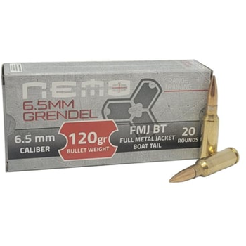 Nemo 6.5 Grendel FMJ-BT 120gr Ammo, 20rd - $17.99 - $17.99