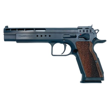 Tanfoglio Gold Match .45 ACP 6" barrel, 17 Rnds Matte Black Ported Slide &amp; Wood Grip - $1540.59 - $1,540.59