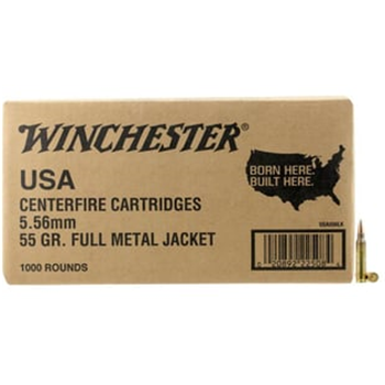 Winchester Ammo WM1931000 USA 5.56x45mm NATO 55 gr Full Metal Jacket (FMJ) 1000 Bx/ (Value Pack) - $519 ($8.99 Flat Rate Shipping) - $519.00