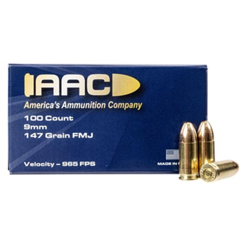 AAC 9mm Ammo 147 Grain FMJ 100rd Box - $26.99 - $26.99