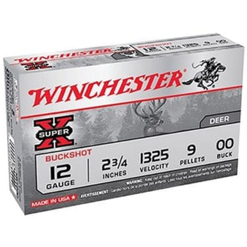 Winchester Super-X Buckshot 12 Gauge 2 3/4" 9 Pellets #00 Buck Lead Shot 5 Rds - $3.49 - $3.49