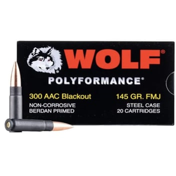 WOLF 300 AAC Blackout 145gr Full Metal Jacket Bimetal 160 Rnd (8 boxes) - $101.92 after code "HOME10" - $101.92