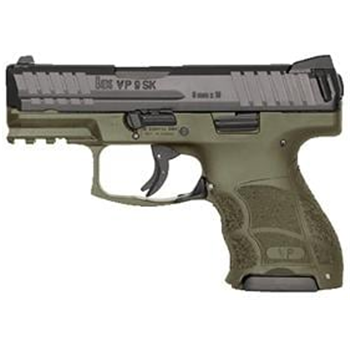 HK VP9SK Striker Fired 9mm 3.39" Polymer Frame OD Green Finish 10rd Night Sights - $551.99 + 4 Free Mags w/ MIR ($9.99 S/H on Firearms / $12.99 Flat Rate S/H on ammo) - $551.99