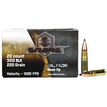 AAC "Sabre Blade Black Tip" 300 Blackout 220 Grain 20rd Box Ammunition - $17.99 - $17.99