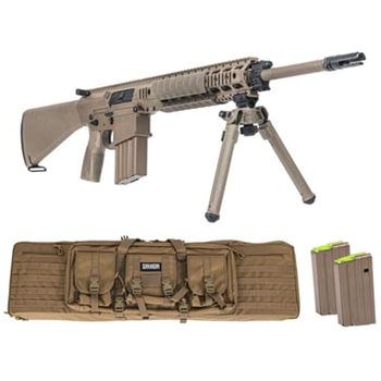 PSA Sabre AR-10 Rifle Billet 20" .308 Rifle w/ 12.5" Quad Rail, A1 Stock, Magpul Bi-Pod, 3 Mags, &amp; Sabre Bag, FDE - $1499.99