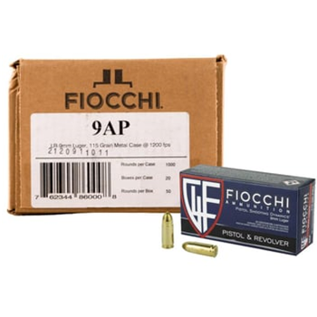 Fiocchi 9AP 9mm 115 Grain FMJ Handgun Ammo - 1000 round case - 9AP - $239.99 w/ code: GUNDEALSFIOCCHI ($8.99 Flat Rate Shipping) - $239.99