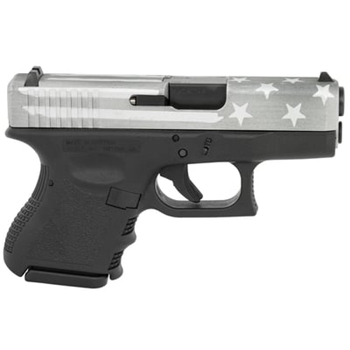 GLOCK G26 G3 9mm 3.43" 10rd Pistol - Black / Grey Battle Worn Flag Cerakote - $559.99 - $559.99