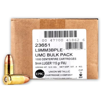Remington UMC 9mm Luger 115gr FMJ Handgun Ammo 1000 Rnd - $310 - $310.00