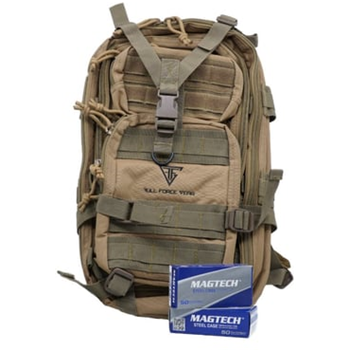 Buy a Full Forge Gear Tan Backpack and Get 100 Rounds of Magtech Steel 9mm FREE - $59.99 - $59.99
