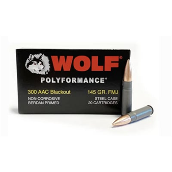 Wolf Ammunition 300 Blackout 145 Grain FMJ 500 Rnd - $294.99 - $294.99