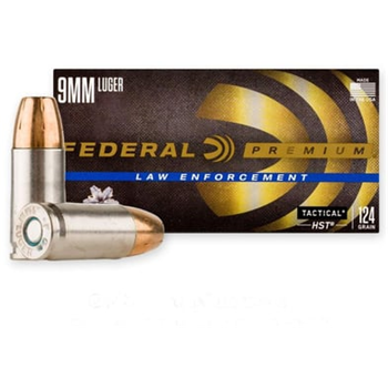 Federal Premium Law Enforcement 9mm +P 124gr HST JHP 50rds - P9HST350RD - $39.99 - $39.99