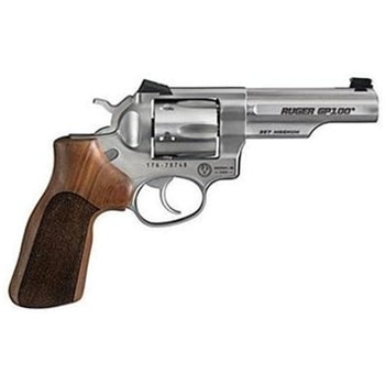 Ruger GP100 Match Champion .357 mag 4" Hogue Stippled Hardwood Grip Satin Stainless 6 Rd - $799.99 - $799.99