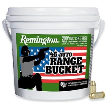 Remington Range Bucket 45 ACP 230gr FMJ Brass 200 Rounds - $85.49 - $85.49