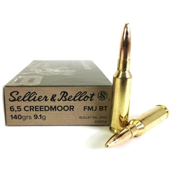 Sellier &amp; Bellot - 6.5 Creedmoor - 140 Grain - FMJ - 20 Rounds - $16.99 - $16.99
