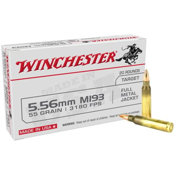 Winchester WM193K M193 5.56NATO 55 Grain FMJ Rifle Ammo - 1000 Round Case - WM193K - $534.95 ($8.99 Flat Rate Shipping) - $534.95