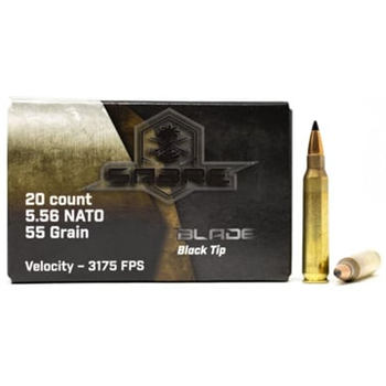 AAC "Sabre Blade Black Tip" 5.56 NATO 55 Grain 20rd Box Ammunition - $10.49 - $10.49