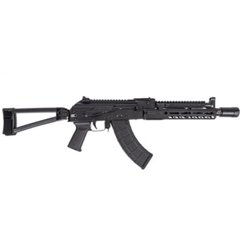PSA AK-104 Triangle Side Folding Pistol with Triangle Brace, PSA-SLR SOLO 9.45" Rail, ALG Trigger, Hinged Dust Cover, and Linear Comp - $1249.99 - $1,249.99