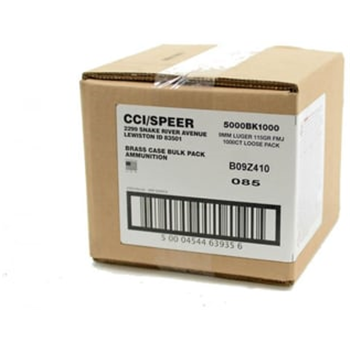 CCI 9mm Bulk Ammo 115gr FMJ 1,000rds Bulk Pack - CC5000BK1000 - $259.99 - $259.99
