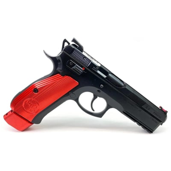 CZ-USA 75 SP-01 Competition 9mm 4.6" 21rd Pistol w/ Night Sights - Black w/ Red Grips - $899.99 (Free S/H on Firearms) - $899.99