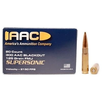 15 Boxes of AAC 300 Blackout Ammo 125 Grain FMJ, 300rds - $179.85 - $179.85