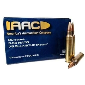 AAC 5.56 NATO 75 Grain BTHP Match w/ Cannelure 300rd Bundle - $194.85 - $194.85