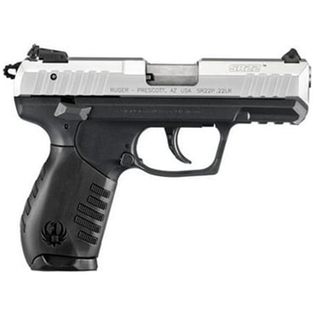 Ruger SR22 Silver / Black .22LR 3.5-inch 10Rd Adjustable Sight - $369.99 ($9.99 S/H on Firearms / $12.99 Flat Rate S/H on ammo) - $369.99