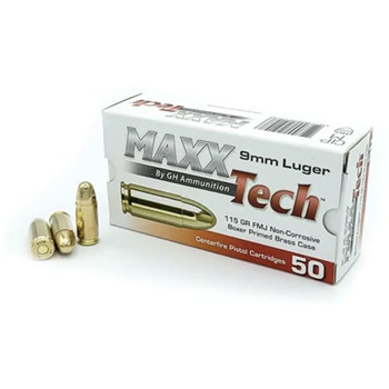 Maxxtech 9mm 115 Grain FMJ 1000Rnd - $234.99 + Free S/H