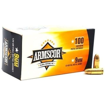 Armscor 9mm 124gr FMJ Ammunition 100 Rounds - $29.99