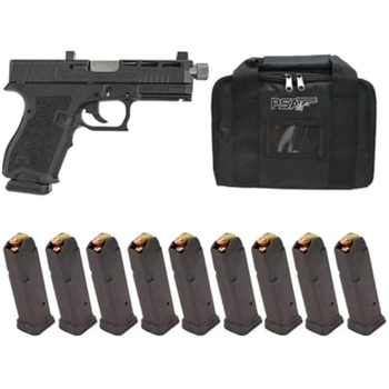 PSA Dagger Compact SW4 RMR Pistol With Stainless Threaded Barrel &amp; Co-Witness Sights, Black With 10-15rd Magazines and PSA Pistol Case - $399.99