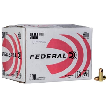 Federal 9mm 115gr FMJ Training 500 Rounds Bulk - $105 - $105.00