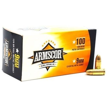 Armscor 9mm 124gr FMJ Ammunition 100 Rounds - $29.99 - $29.99