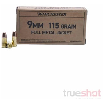 Winchester - Service Grade - 9mm - 115 Grain - FMJ - 1000 rounds - $245.99 - $245.99