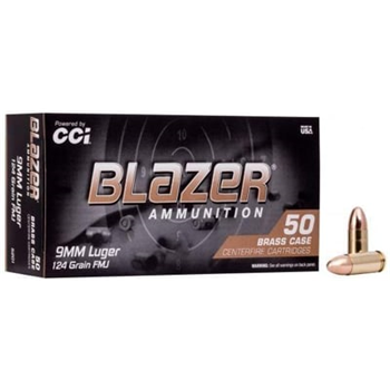 20 Boxes of CCI Blazer Brass 9mm Ammo 124 Grain FMJ, 1000rds - $239.98 - $239.98