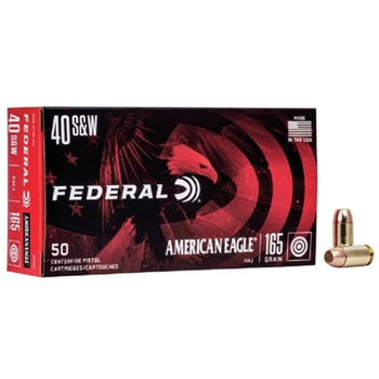 Federal American Eagle 40 S&amp;W 165-Gr. FMJ 50 Rnds - $15