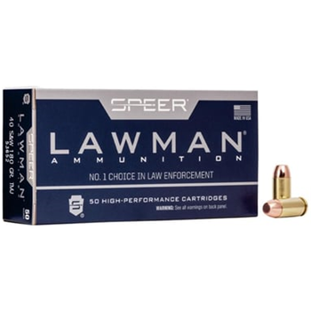 Speer Lawman Training .40 S&amp;W 180- Gr. Total Metal Jacket 50 Rnds - $12