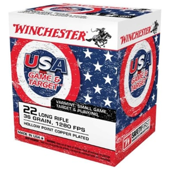 Winchester USA .22 LR Copper Plated HP 36-Gr. 500 Rnds Box - $35.99