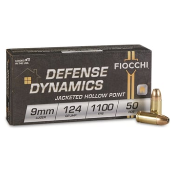 Fiocchi 9mm 124 Grain JHP 50 round box - $17.95 (Free S/H over $175) - $17.95