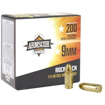 Armscor 9mm ARM50444 Rock Pack 115 Grain FMJ Ammo - 1000rd Case - 50044 - $249 ($8.99 Flat Rate Shipping) - $249.00