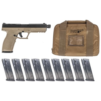 PSA 5.7 Rock Complete Optics Ready Threaded Barrel Pistol With 10 Magazines &amp; PSA Pistol Case, 2-Tone FDE - $459.99 - $459.99