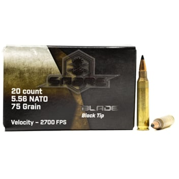 AAC "Sabre Blade Black Tip" 5.56 NATO 75 Grain 20rd Box Ammunition - $11.99