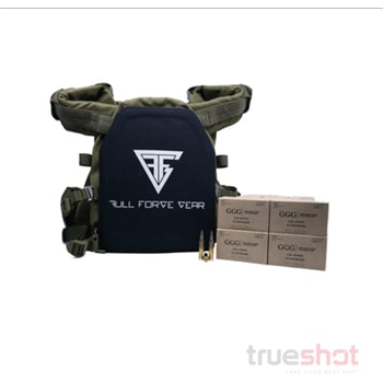 Bundle Deal: 1 Full Forge Gear Green Plate Carrier + 2 Level 4 Plates + 500 Rounds GGG 5.56 - $774.99 - $774.99